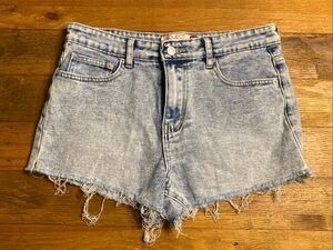 Project Rebel size 11 junior denim jeans shorts raw hem blue
